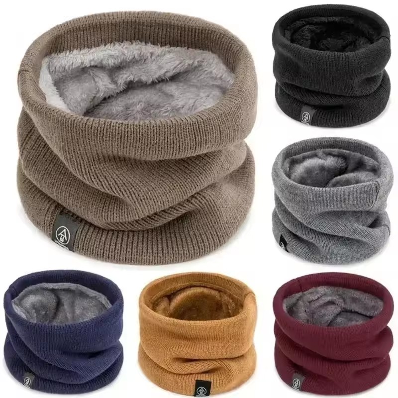 Muffler Men Wool - Modny damski szal dziergany, jednolity kolor,