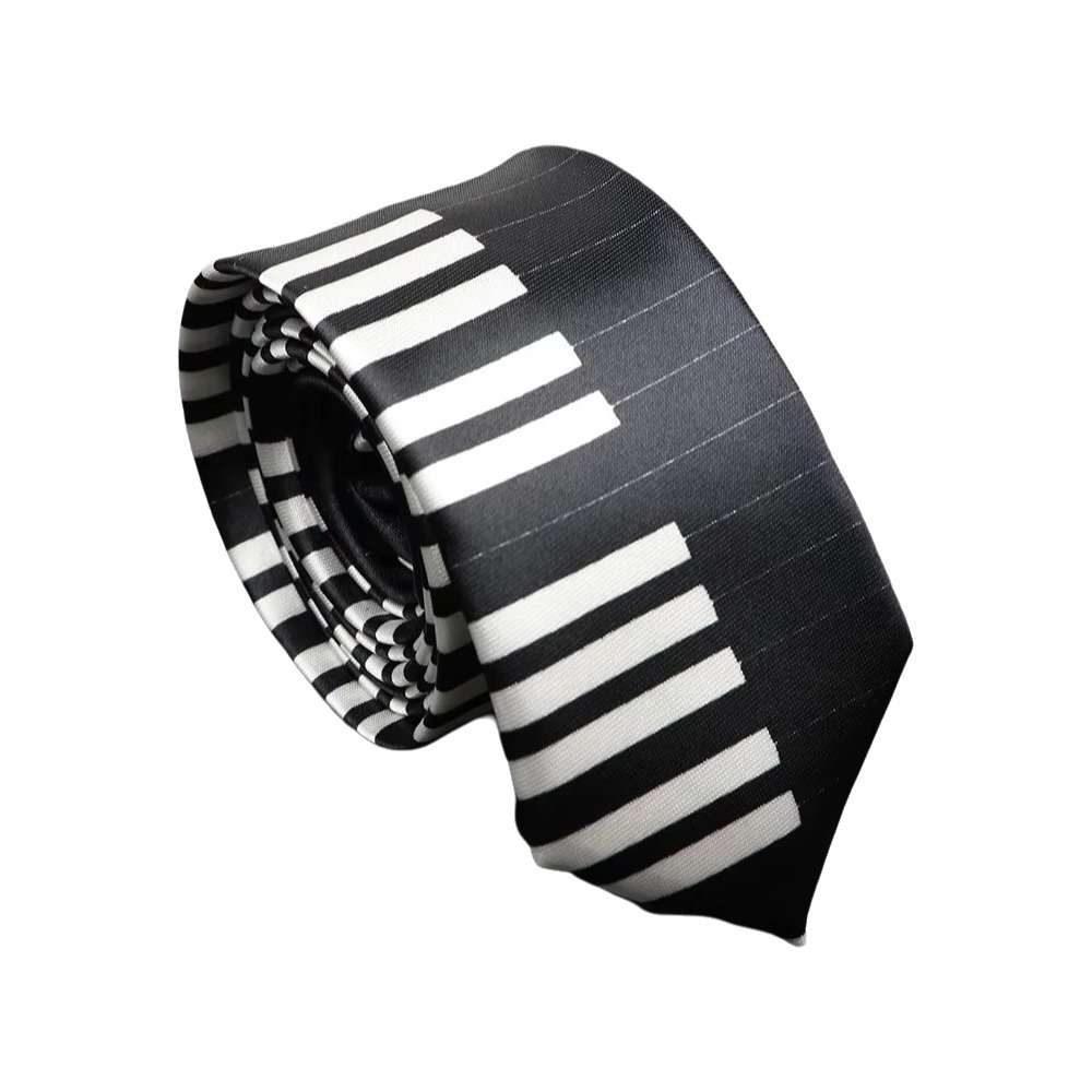 Skinny Tie Men - Prosty wąski krawat w stylu pianina,