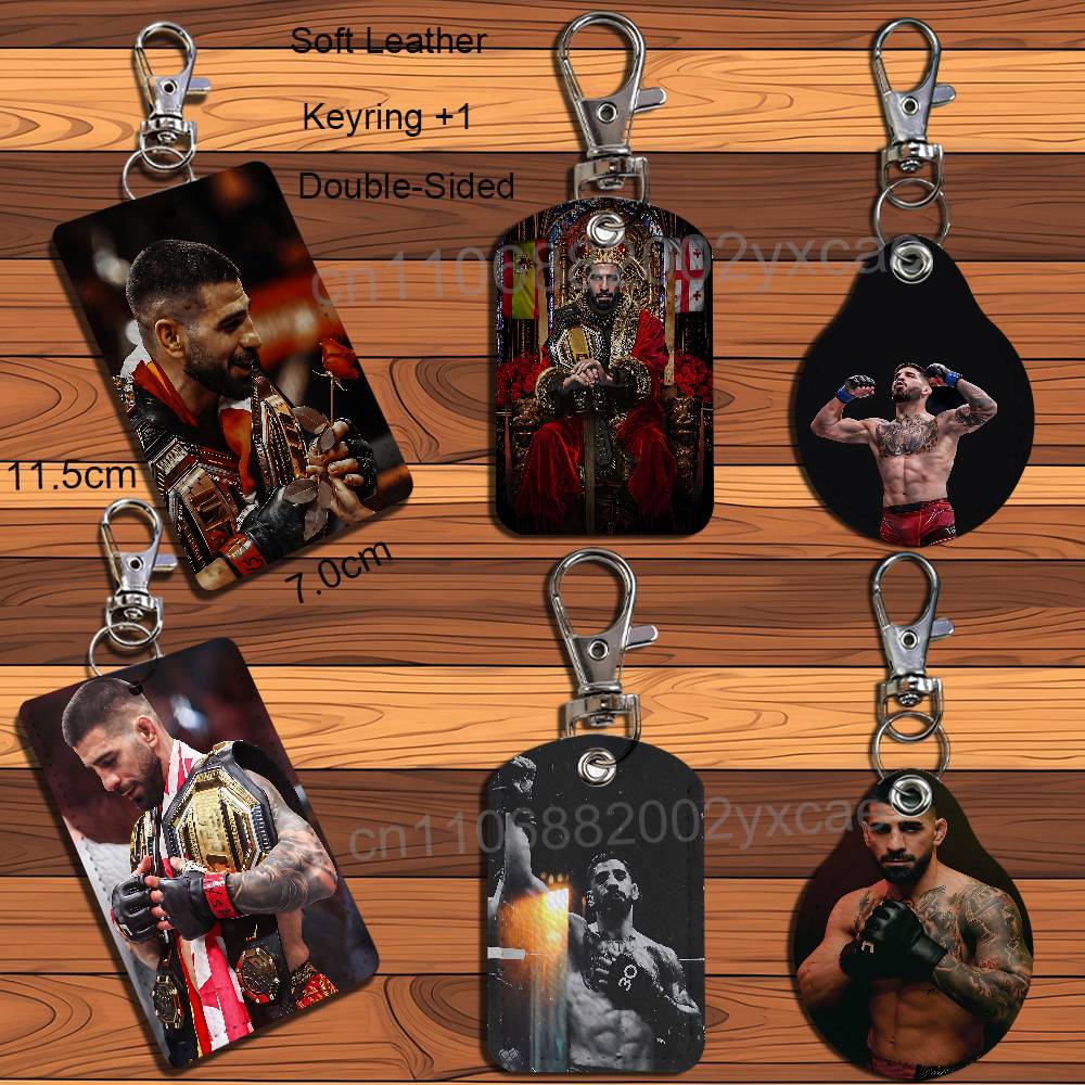 Lanyard Badge Holder - Skórzany brelok do kluczy Ilia Topuria