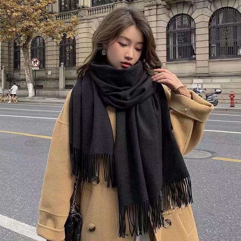 Jednokolorowy szal z imitacji  – Pashmina Wrap Large recenzja i cena
